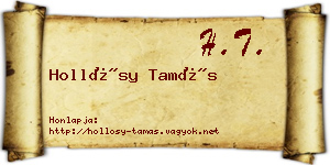 Hollósy Tamás névjegykártya